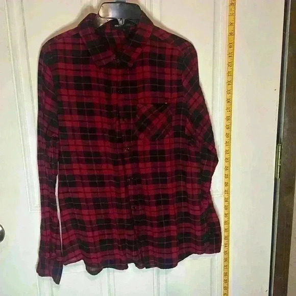 Poetry Tops - Women's Poetry Brand Flannel Shirt, Size Large